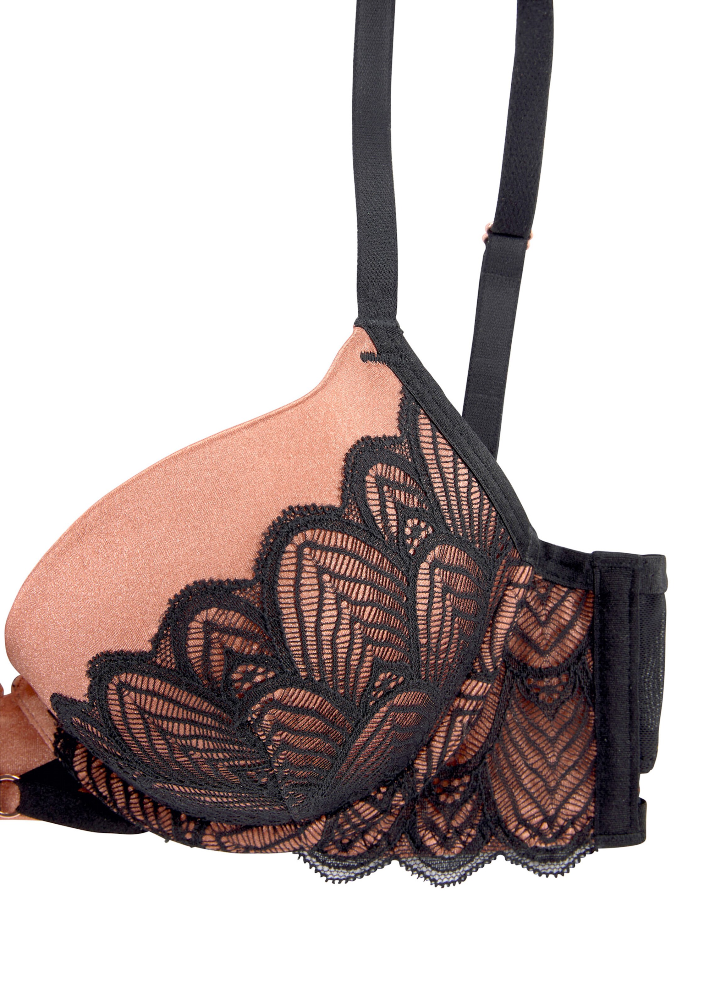 LASCANA Push-up-BH in schwarz-kupfer