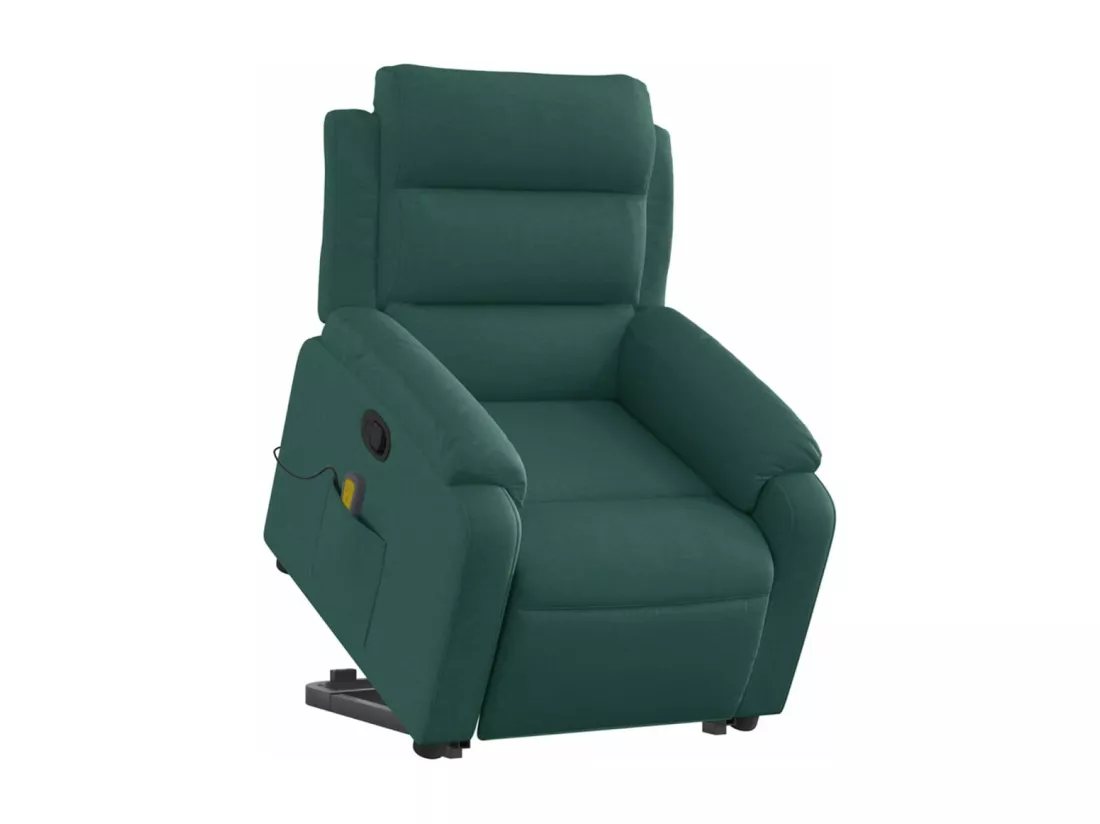 Fauteuil inclinable massant Vert foncé Tissu