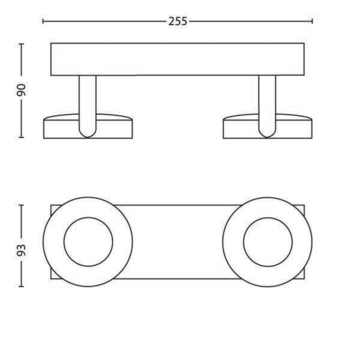 Philips duospot Clockwork LED 2x4.5 watt wit