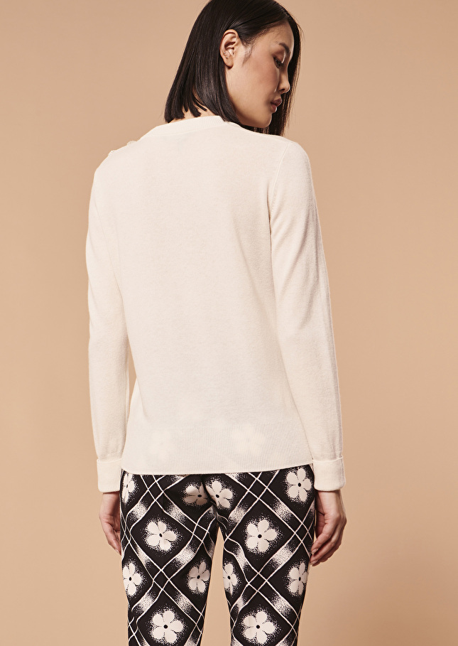 Pull Prunetteécru en laine