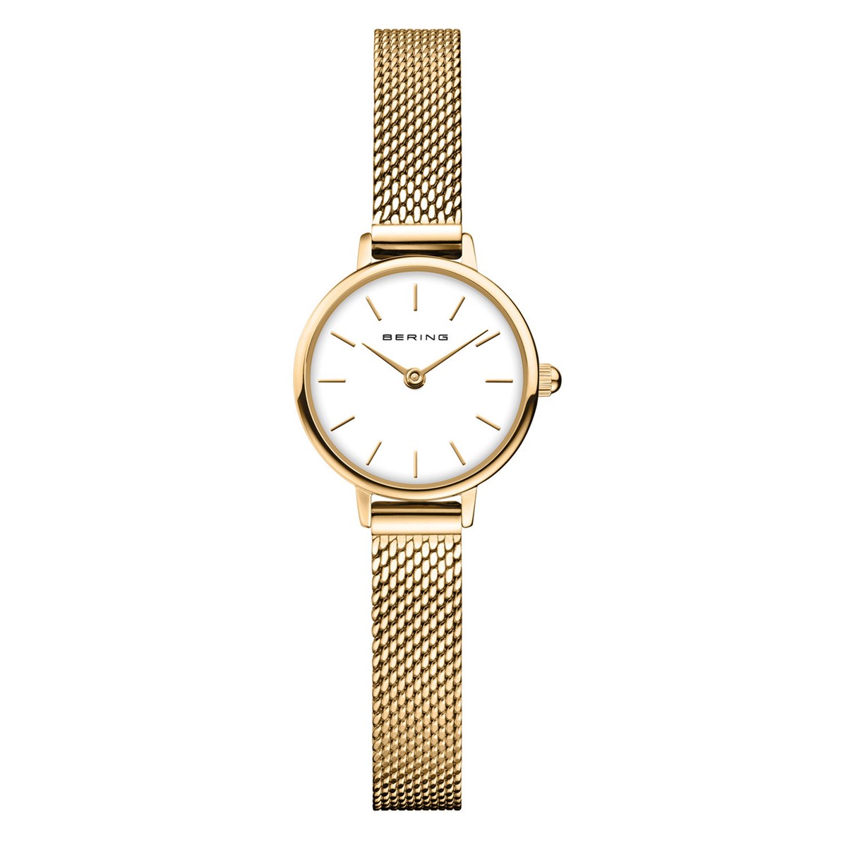 Montre femme Bering maille milanaise dorée