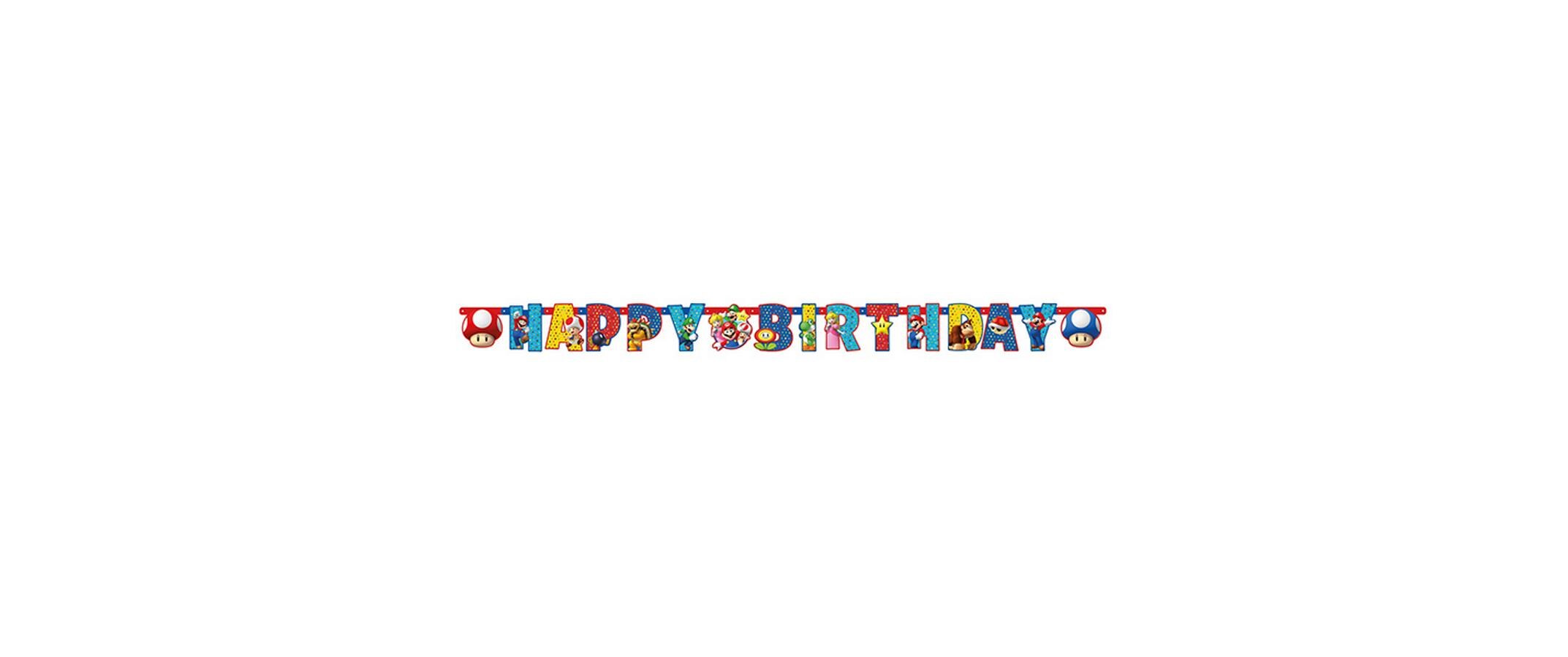 Girlande Super Mario 190 x 15 cm, PapierKindergeburtstags Partykette