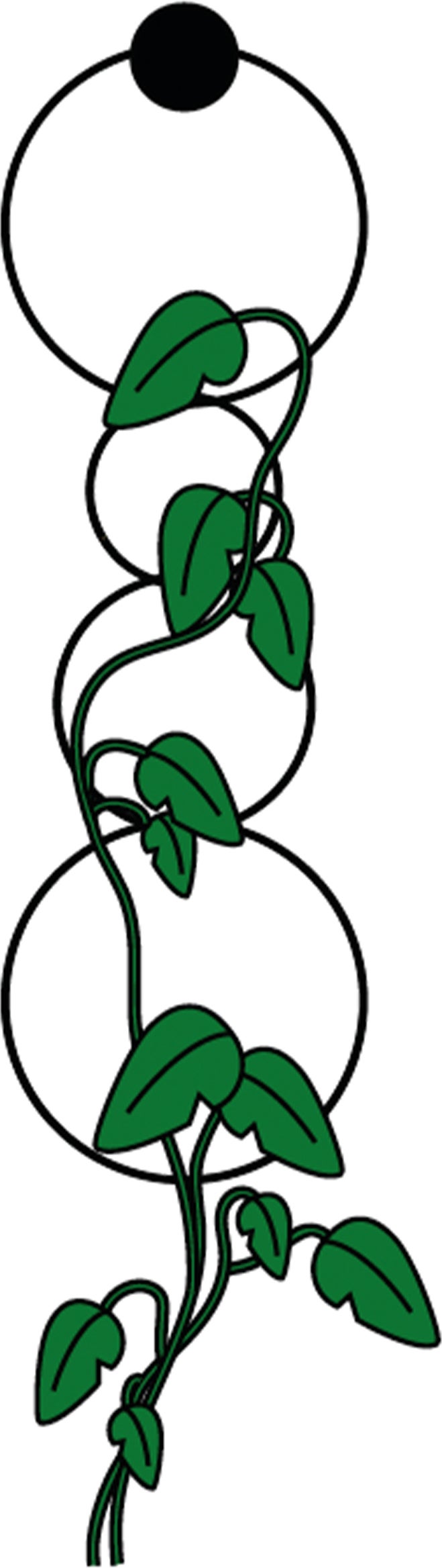 Mica Decorations plantensteun cirkel zwart D 28 cm
