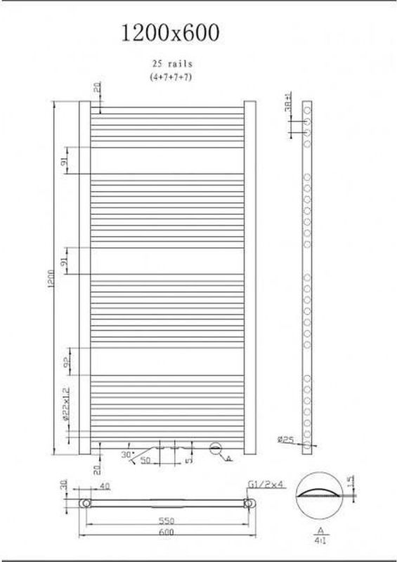Best Design - Zero-White Radiator - Wit - Staal - Midden Onderaansluiting