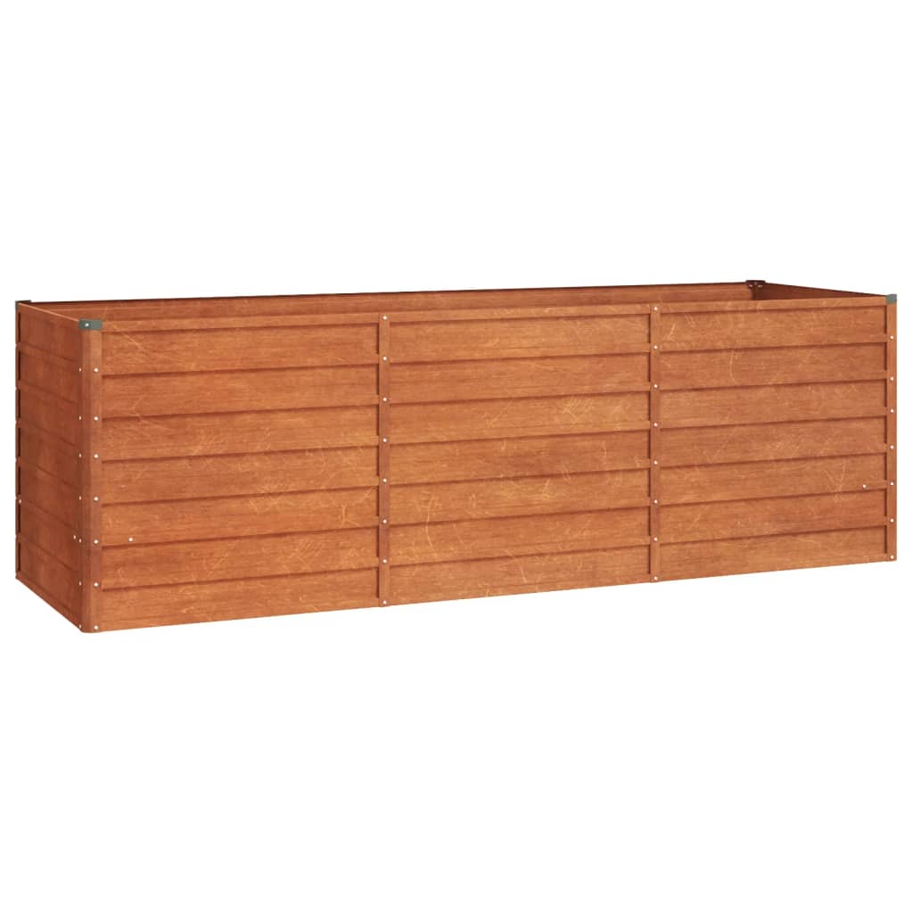 Roestig verhoogd bed 240x80x77 cm Cortenstaal