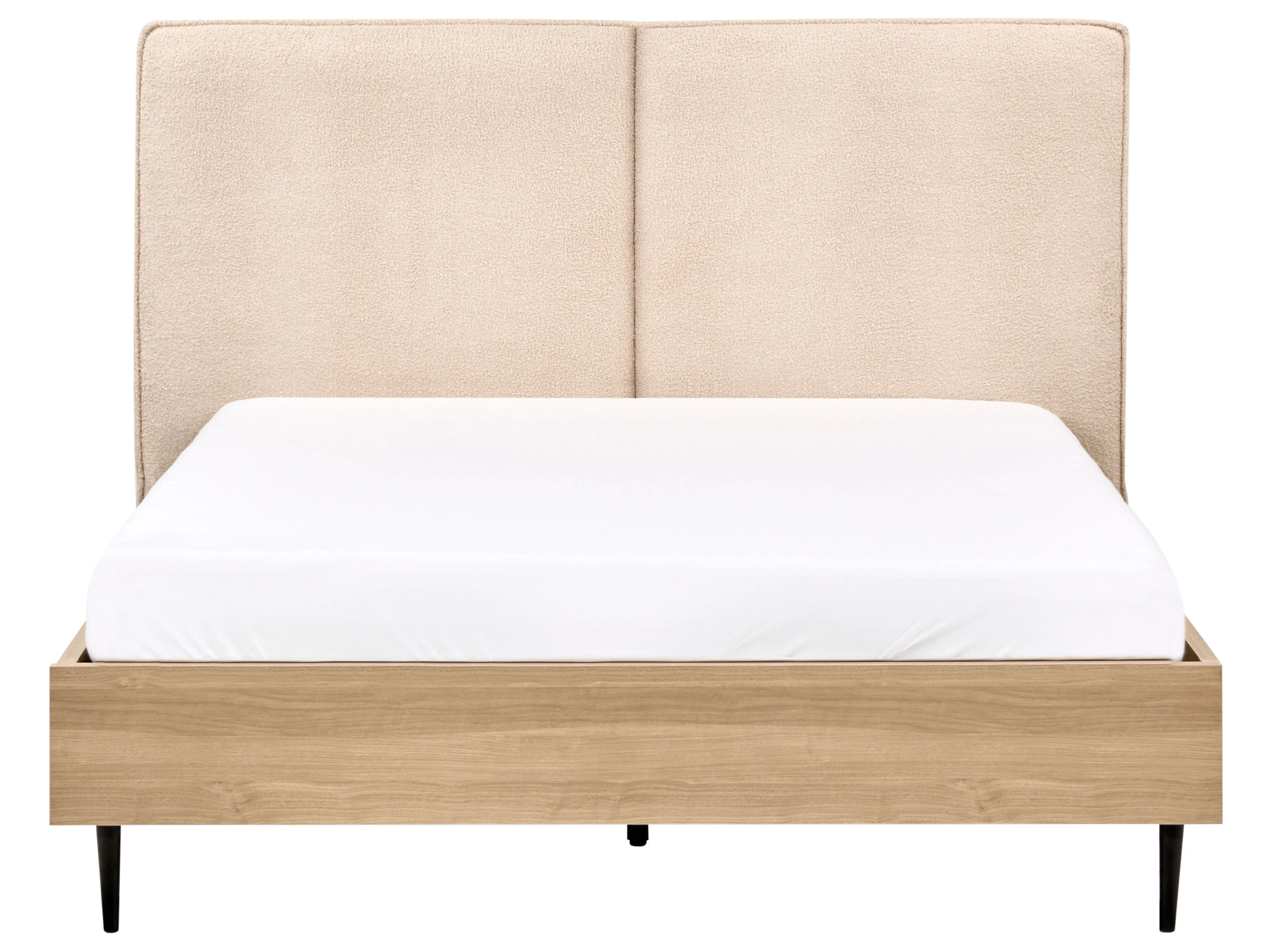 Bed Bouclé IZERNORE 140 x 200 cm Beige