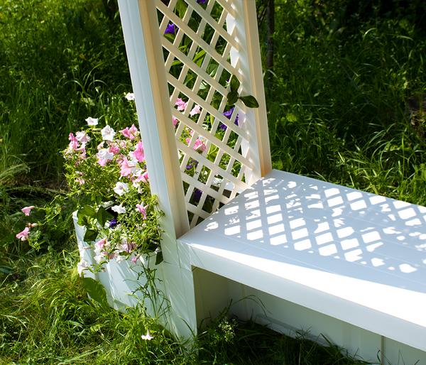 KHW Kunststoff-Gartenbank mit Rosenbogen