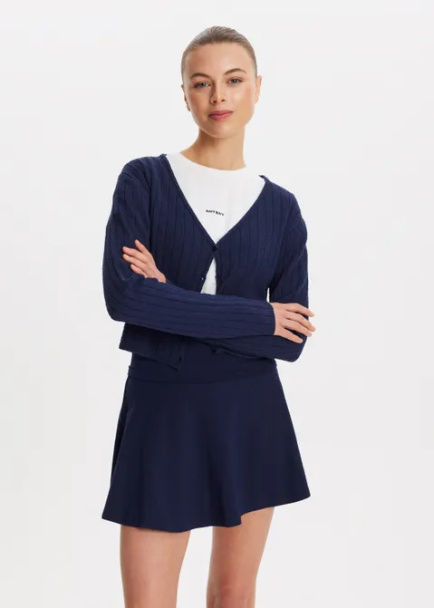 Vest met lijn structuur blauw (BLW.D)
