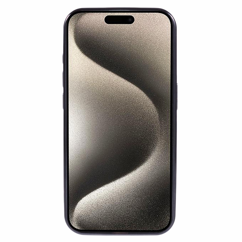 iPhone 15 Pro MagSafe Gummi Case Hülle Galvanisierter Rahmen im Mechanischen Zahnrad Design   Kameraglasschutz - Schwarz
