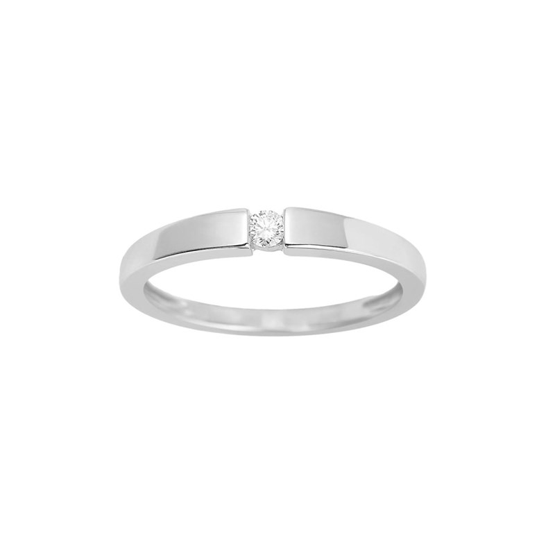 Bague Femme - Or 18 Carats - Diamant 0,06 Carats