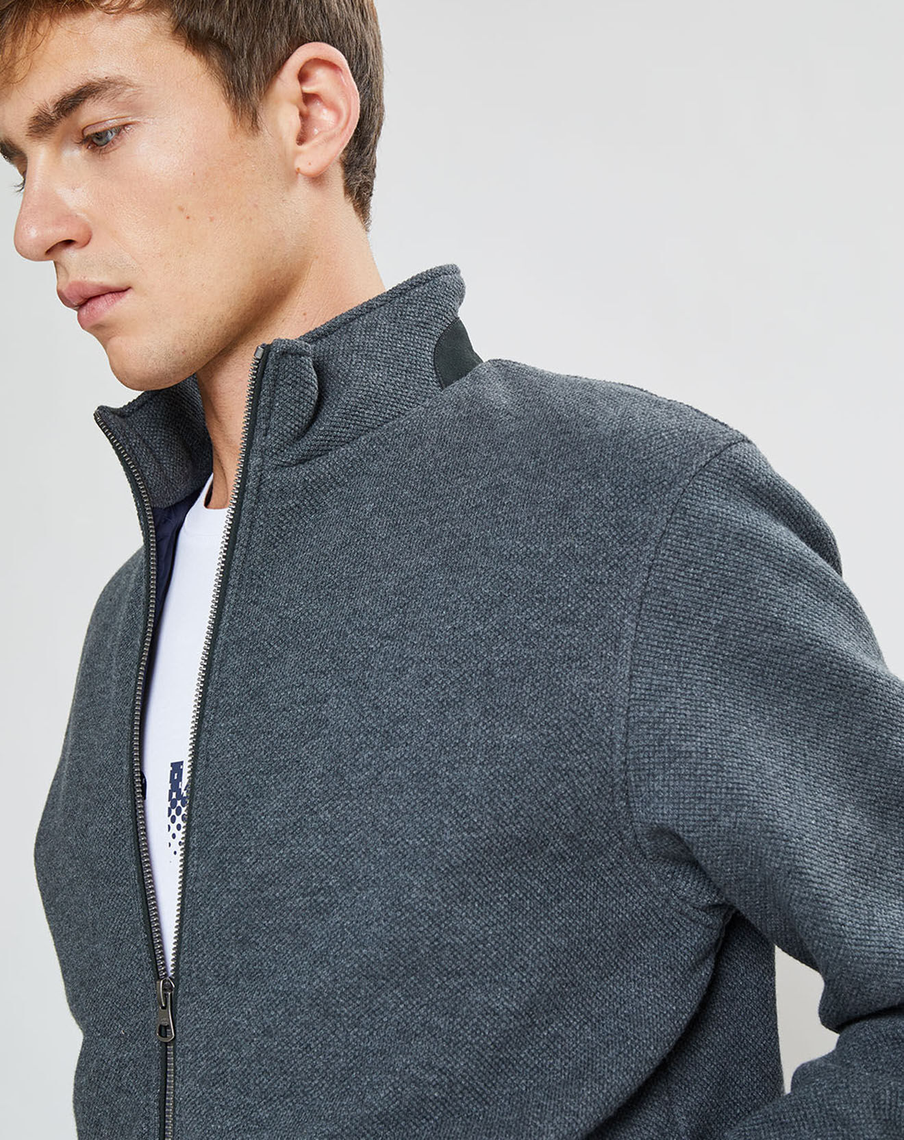 Hackett London Bombers en jersey Point gris