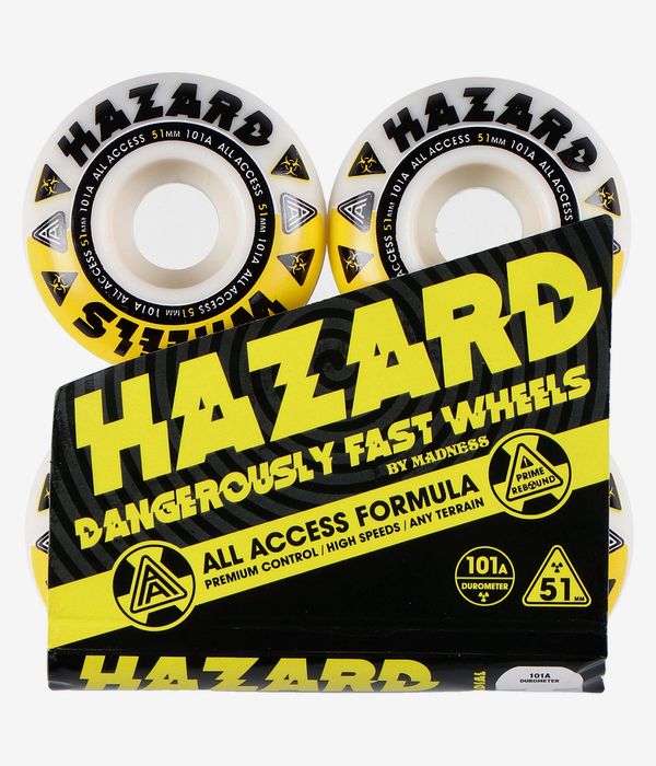 Madness Hazard Melt Down Radial Rollen (white yellow) 51mm 101A 4er Pack