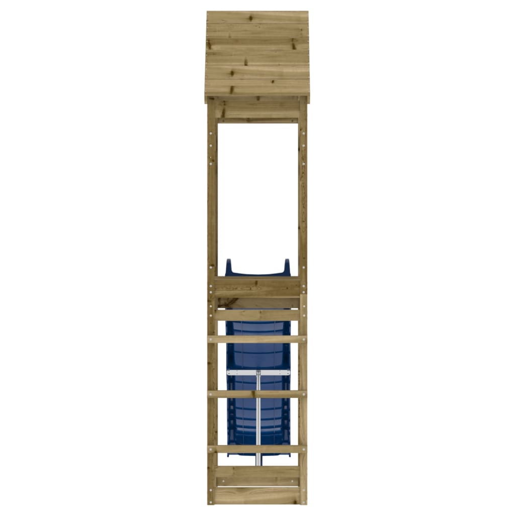 Aire de jeux d'extérieur balançoires toboggan portiques robuste jeux jardin 55 x 292 x 264 cm bois de pin imprégné 02_000494