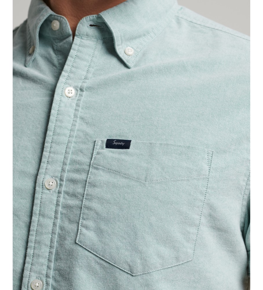 Camisa Oxford de manga curta verde Superdry