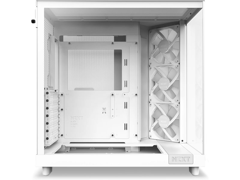 NZXT PC-Gehäuse H6 RGB Flow Weiss Kompaktes Mid-Tower-Gehäuse mit hohem Luftstrom und RGB Lüftern