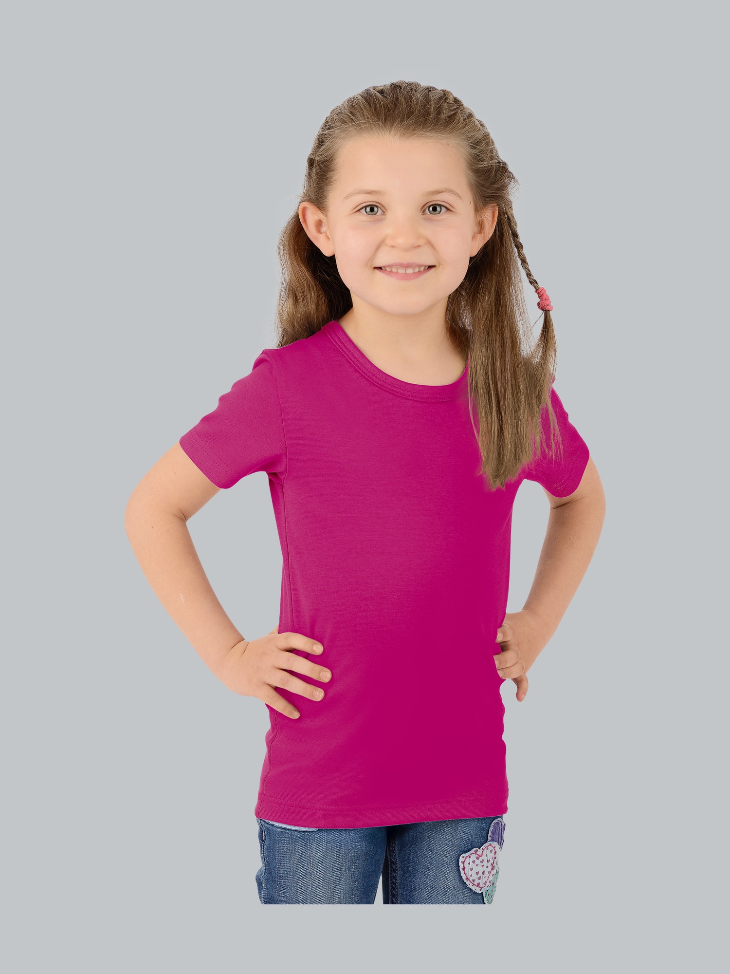 T-Shirt aus Baumwolle/Elastan Magenta