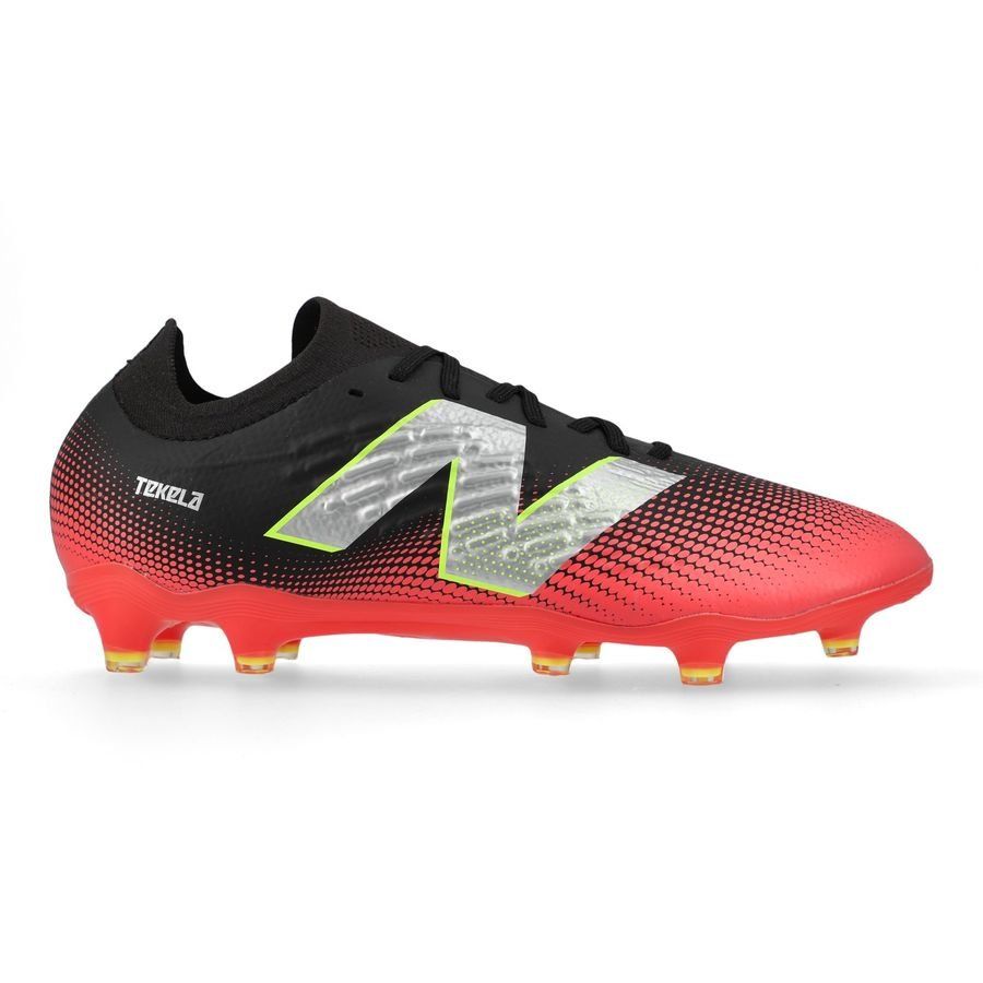 New Balance Tekela V4 Magia Low FG Flash Point - Noir/Rouge/Argenté