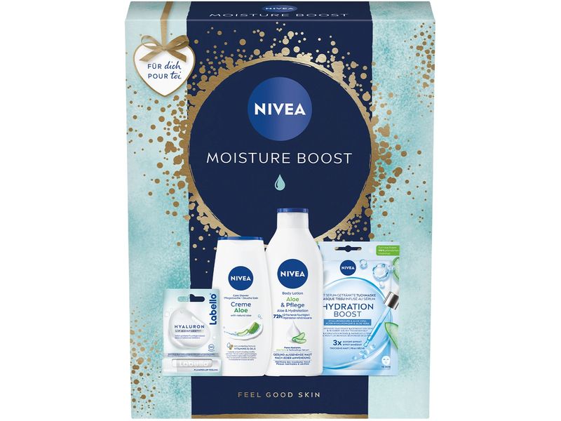 NIVEA Geschenkset Moisture Boost 2024 Feuchtigkeitsspendende Pflegeprodukte für Damen