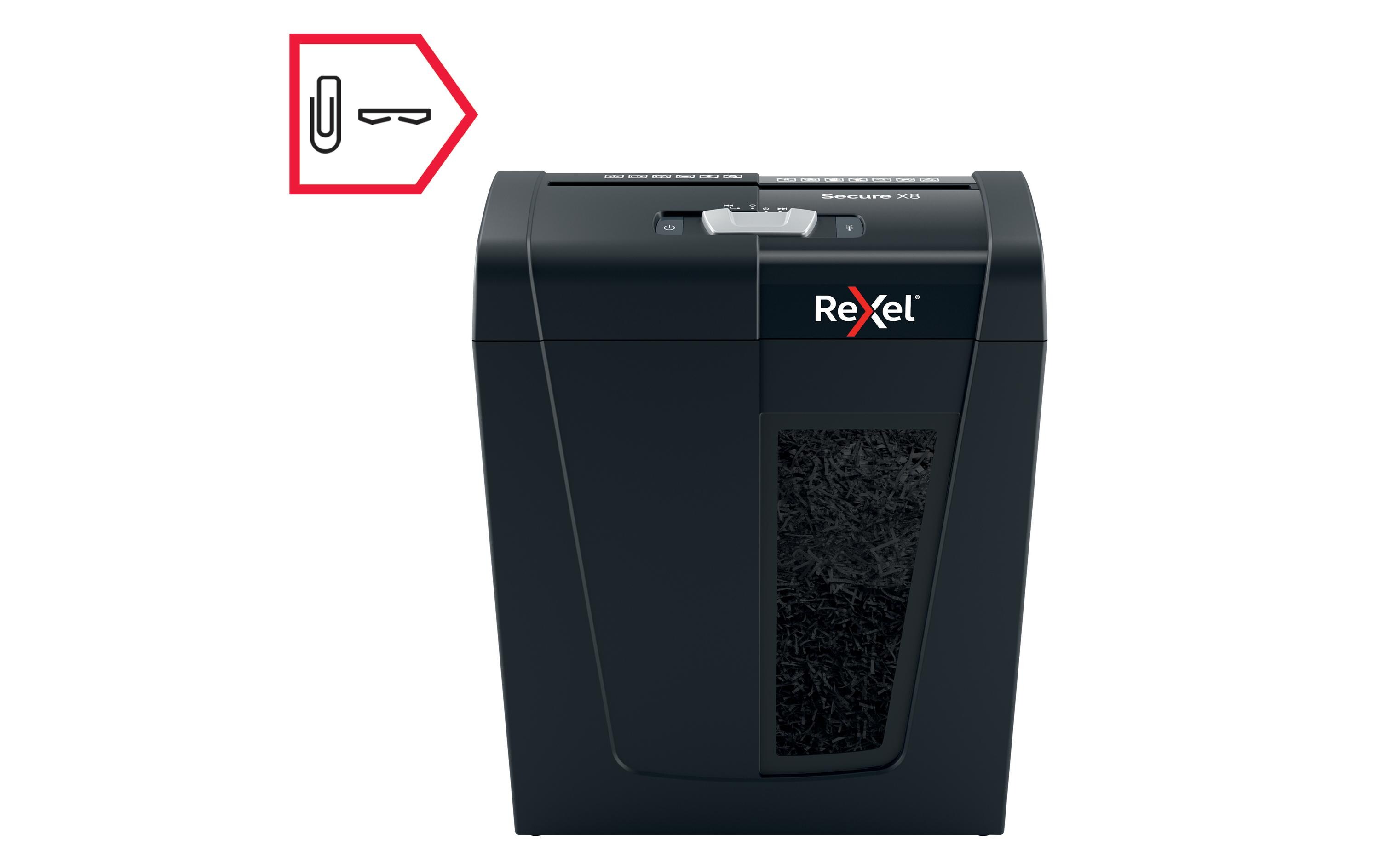 Aktenvernichter Rexel Secure X8, bis zu 8 Blatt<br>Manueller Schredder für die sichere Vernichtung vertraulicher Unterlagen