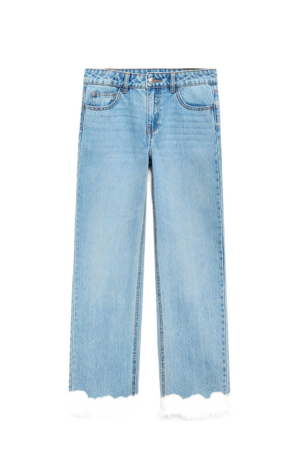 MANGO TEEN straight regular waist light blue denim