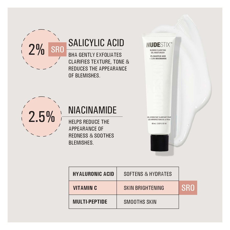 Nudestix Nudeskin Blemish Clarifying Gel Moisturizer 60ml