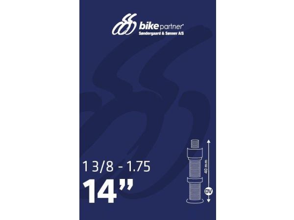 Bike Partner Cykelslange 14 x 1 3/8-1.75, Dunlop Ventil