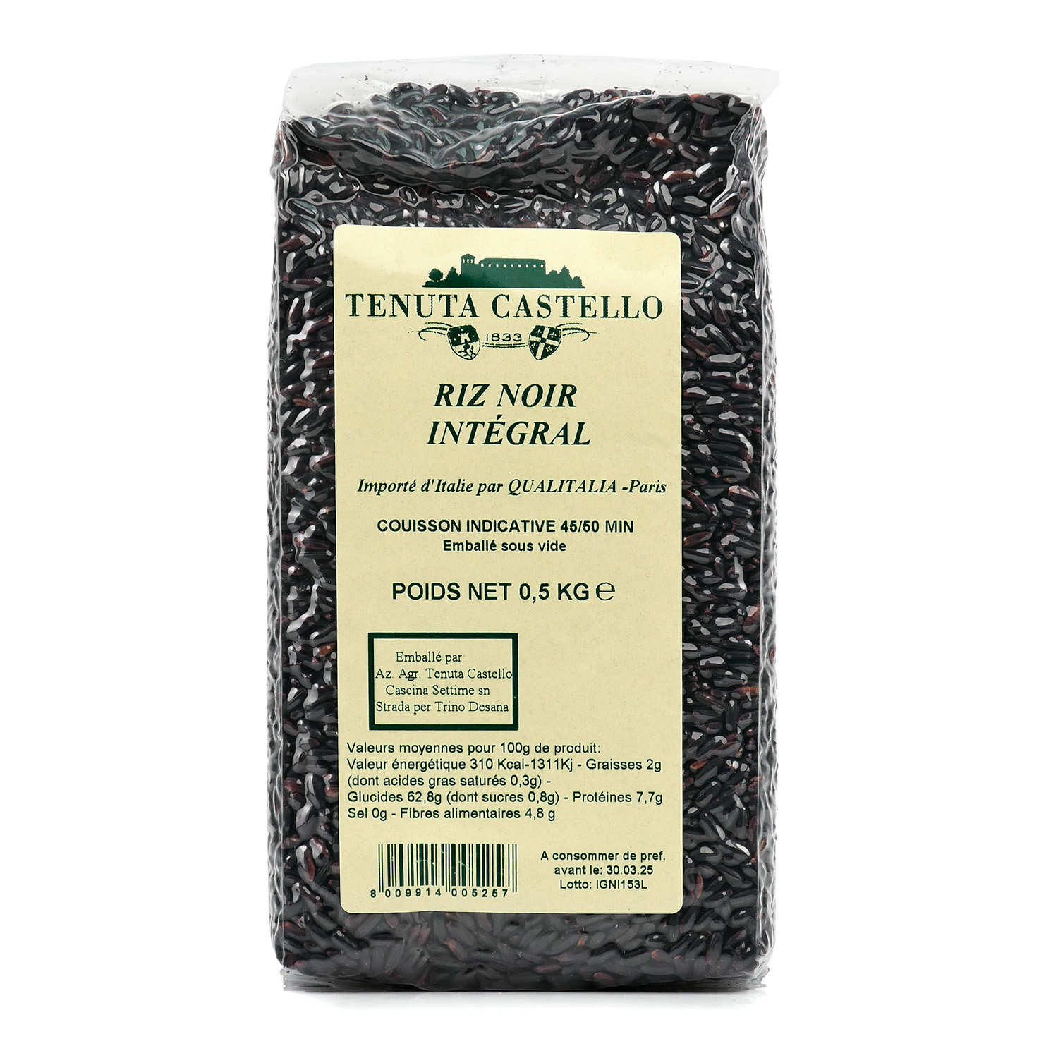 Riz noir intégral moyen italien