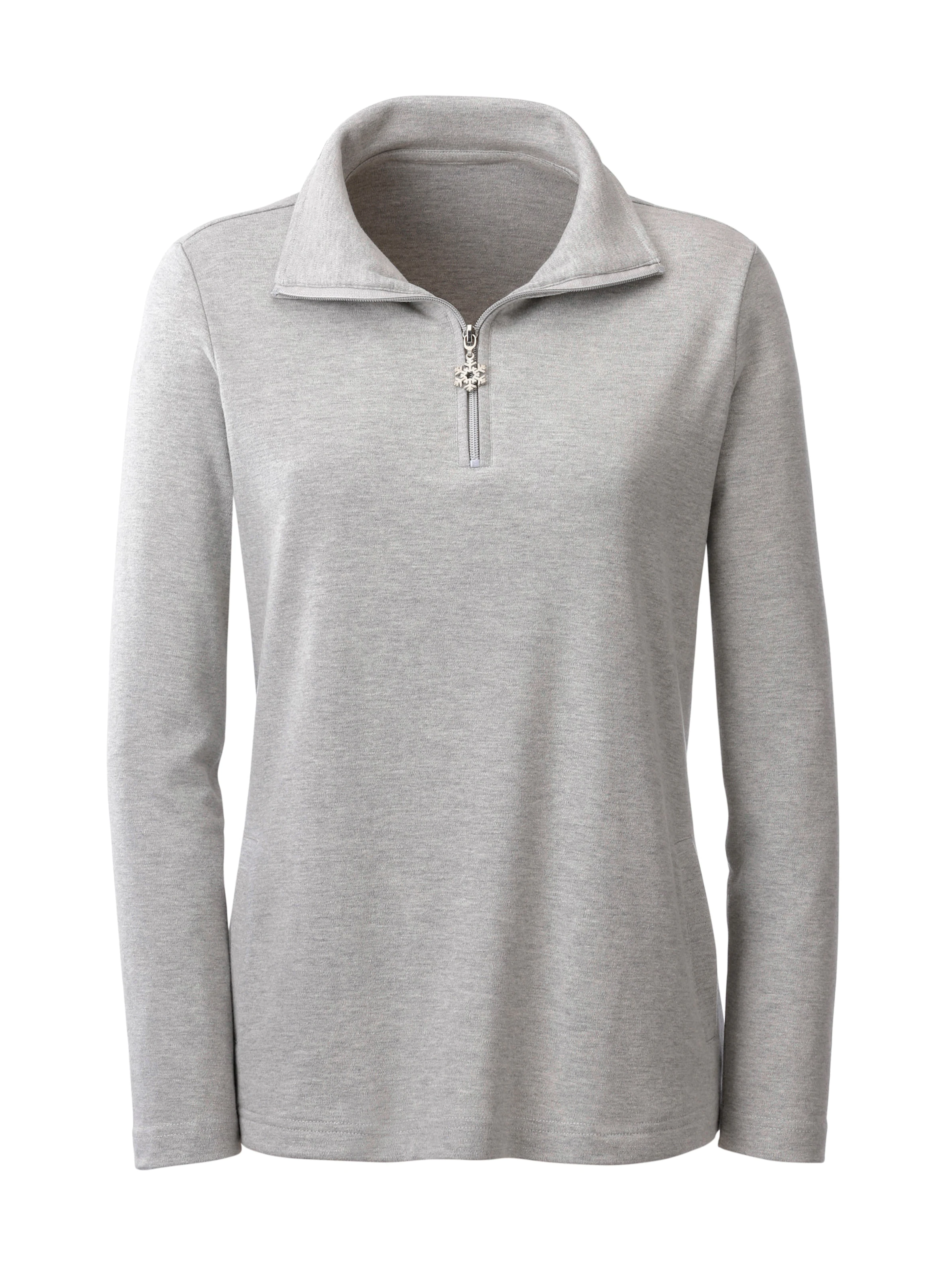 Langarmshirt in grau-meliert