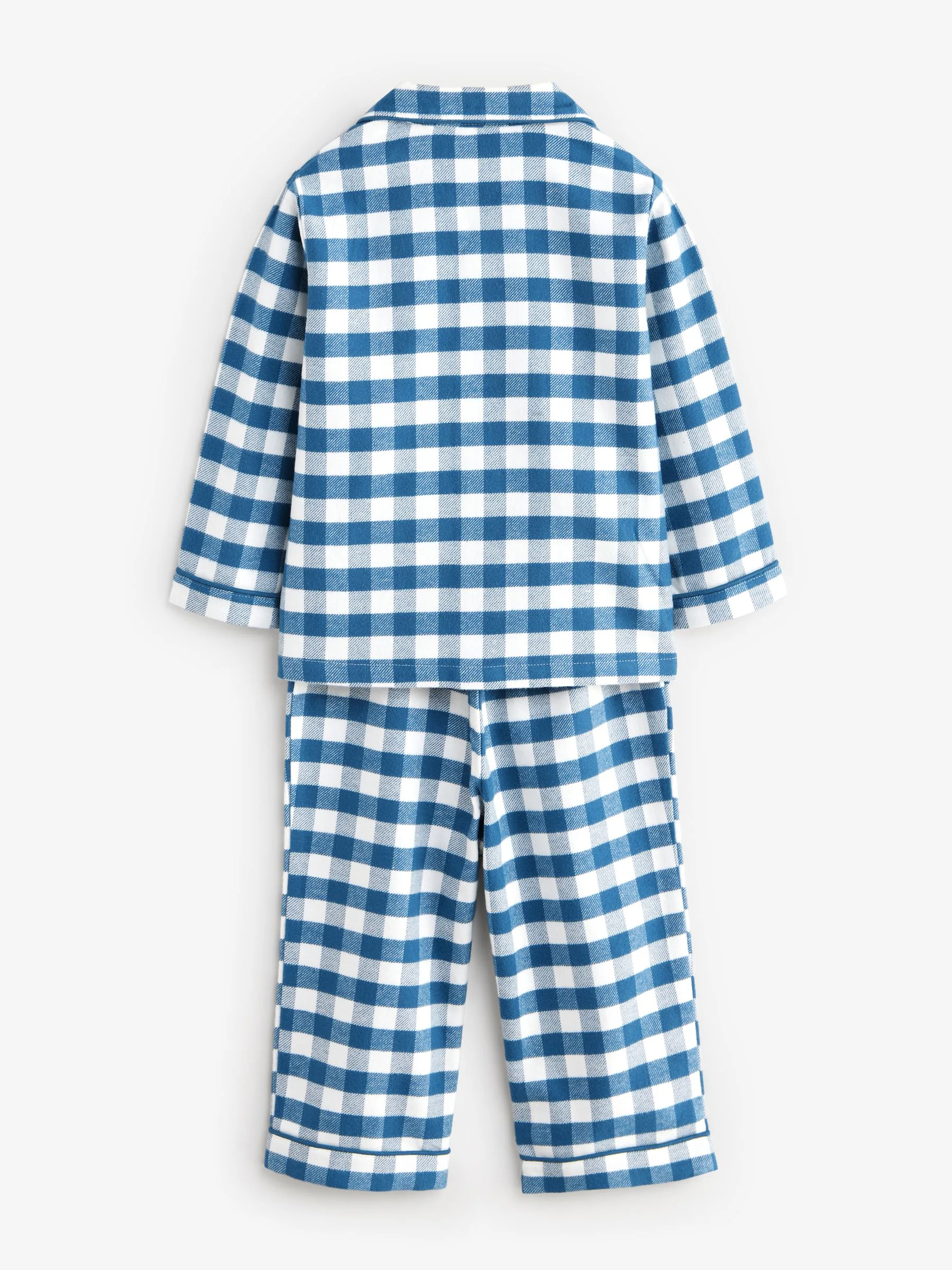 Blauw-wit geruit - Pyjama met knopen (9 mnd - 10 jr)