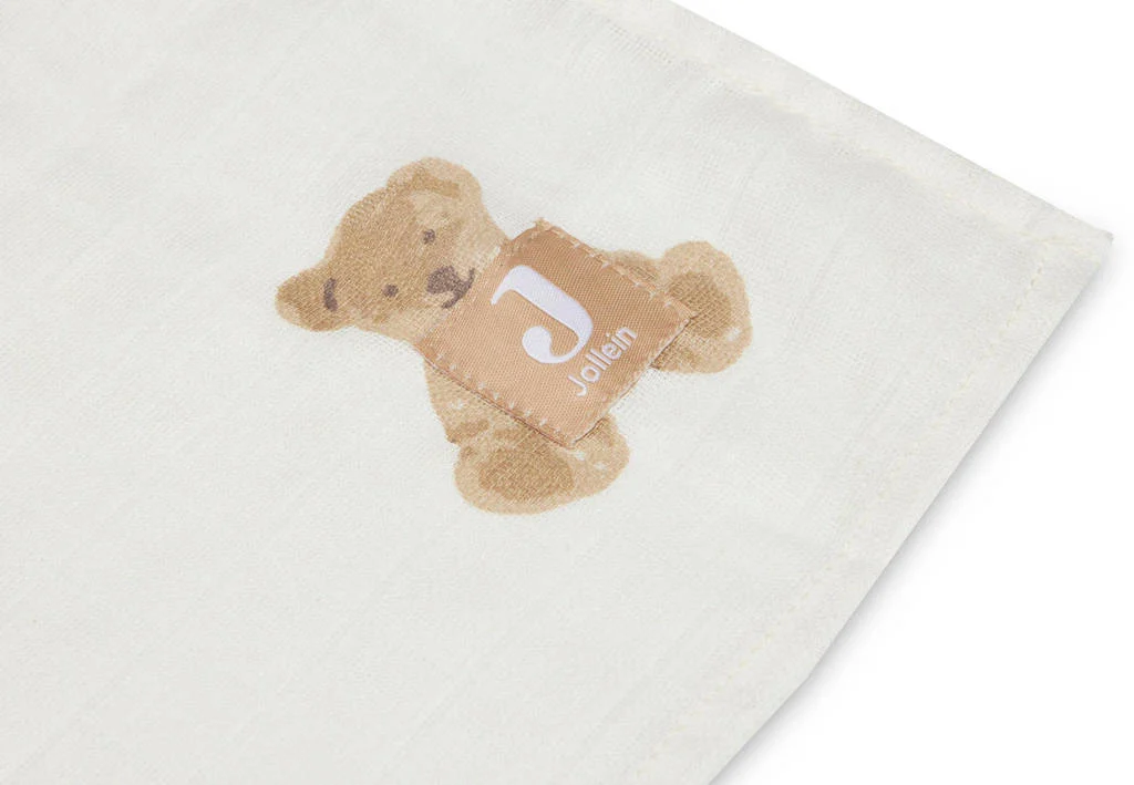 hydrofiele doek Large 115x115cm Teddy Bear - set van 2