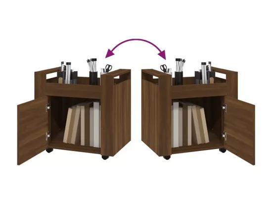Chariot de bureau Chêne marron 60x45x60 cm Bois d'ingénierie