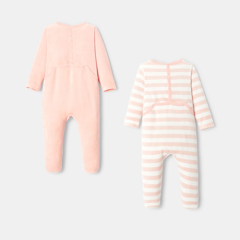 Lot de 2 dors-bien en velours rose mixte Absorba Rose