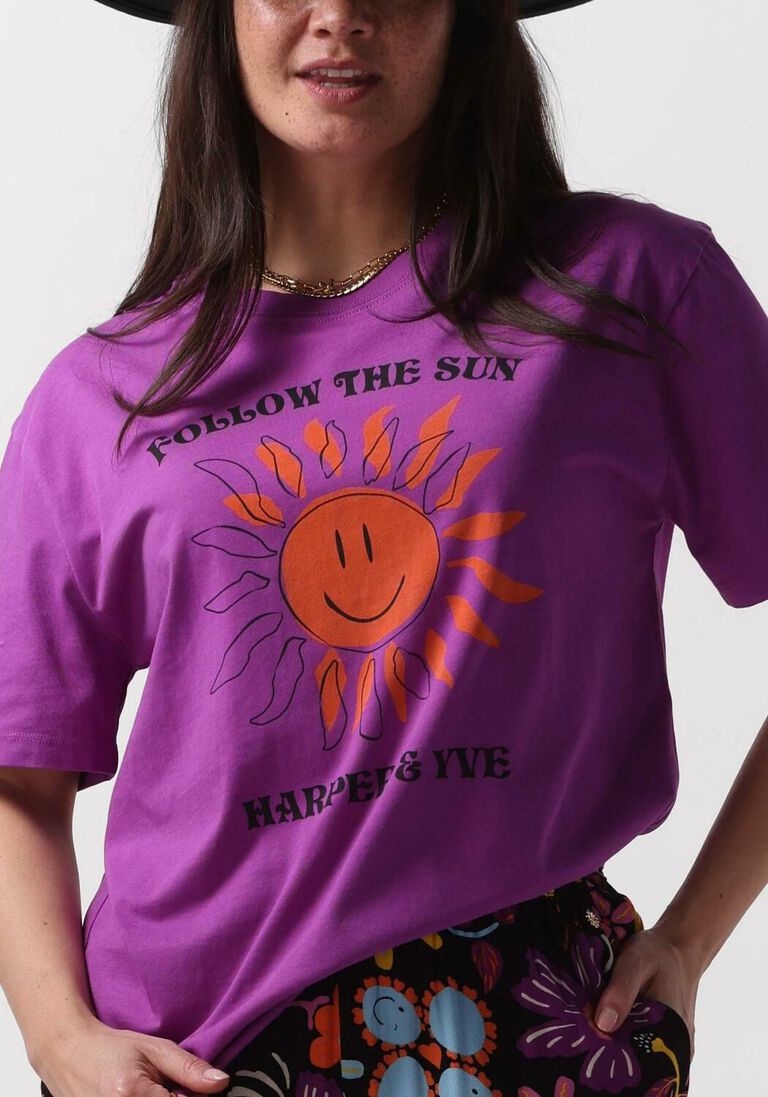 HARPER & YVE paarse harper & yve t-shirt smiley-ss