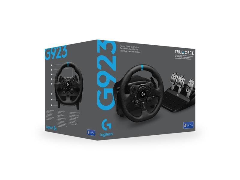 Logitech Lenkrad G923 TRUEFORCE für PS5 / PS4 / PC Hochleistungs-Lenkrad- und Pedal-Set für Rennsimulationen
