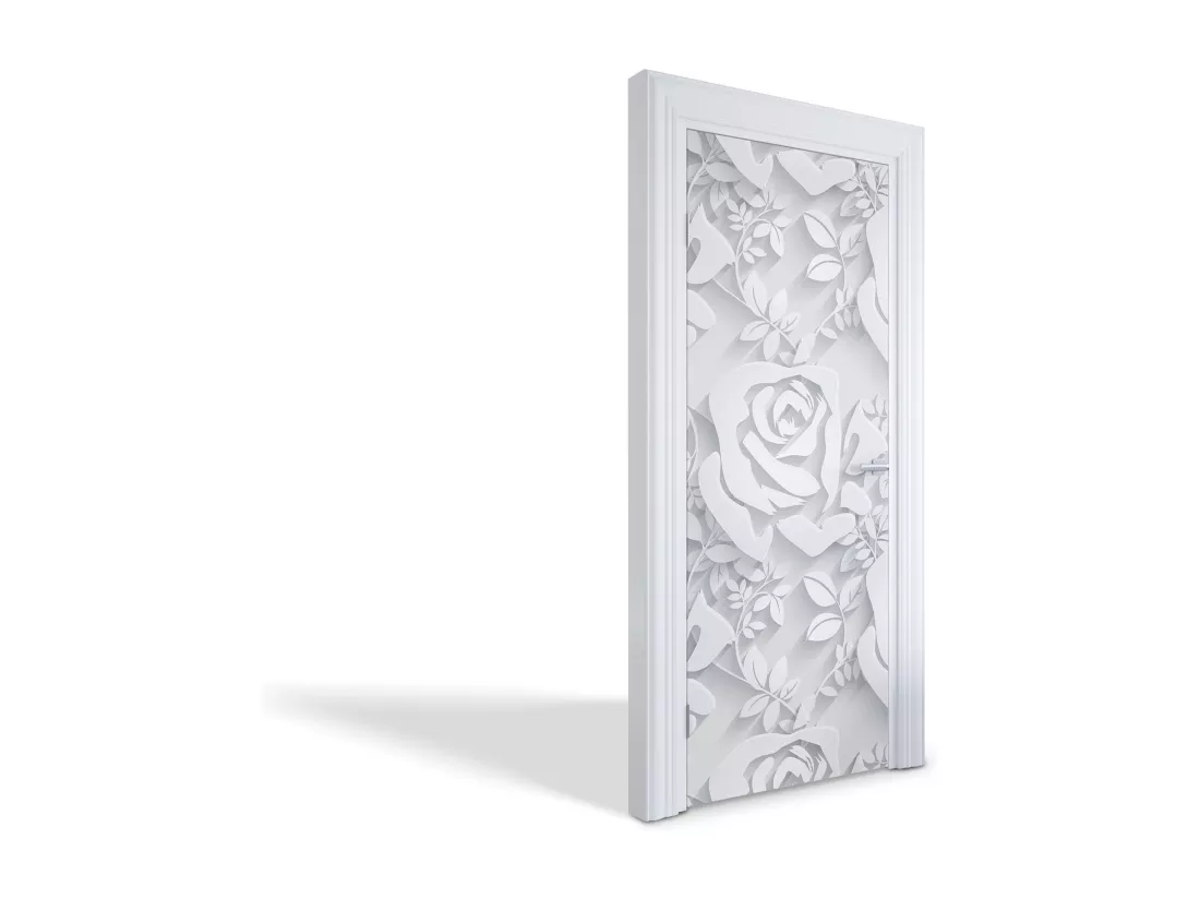 Stickers de porte autocollants - Roses en papier 75x205 cm