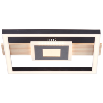 Brilliant plafondlamp Baldo 24w 2600lm zwart/hout