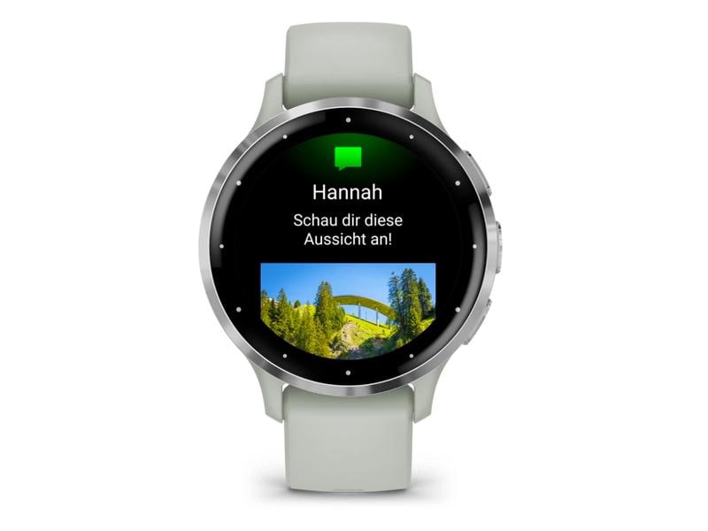 GARMIN Sportuhr Venu 3S Salbeigrau / Silber Smartwatch