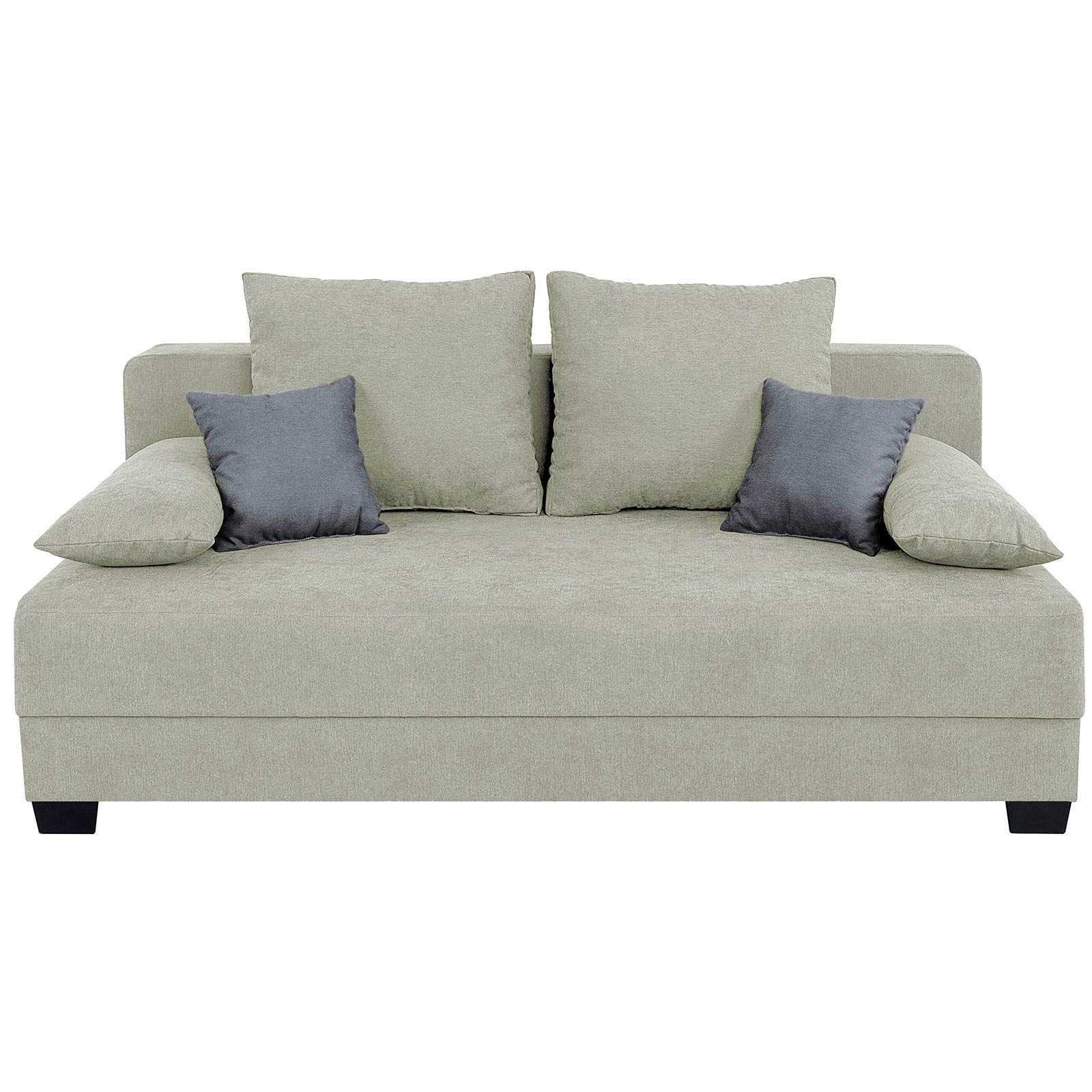 Boxspringsofa - beige-grau - Dauerschläfer mit Staukasten