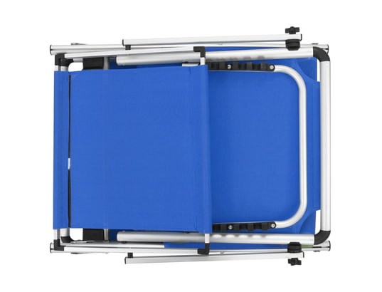 VIDAXL - Bain de soleil Lot de 2 chaises longues pliables avec auvent aluminium et t...