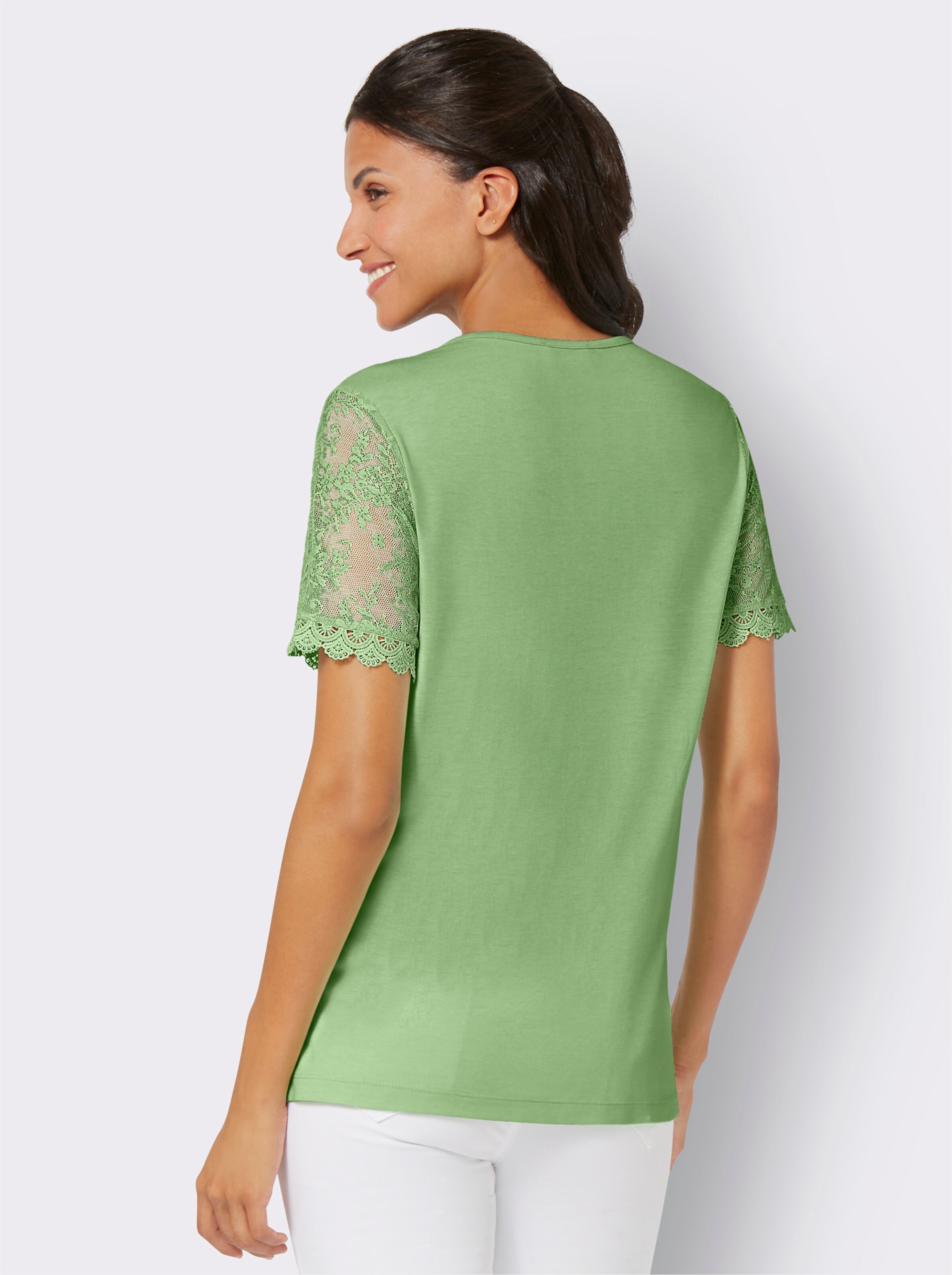 Spitzenshirt aus reiner Viskose