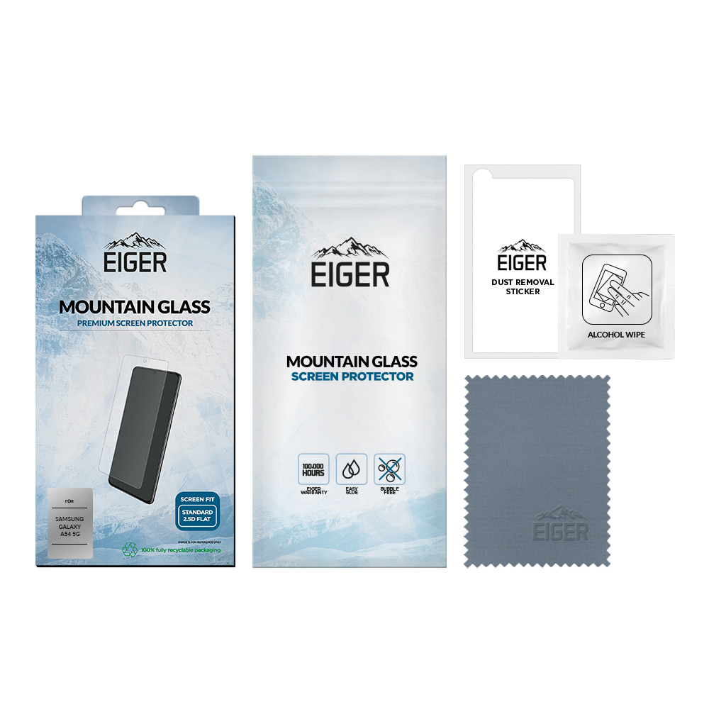 Samsung Galaxy S23 FE / A54 5G Mountain Glass Clear Panzerglas 2.5D Displayschutz Case Friendly (EGSP00877)
