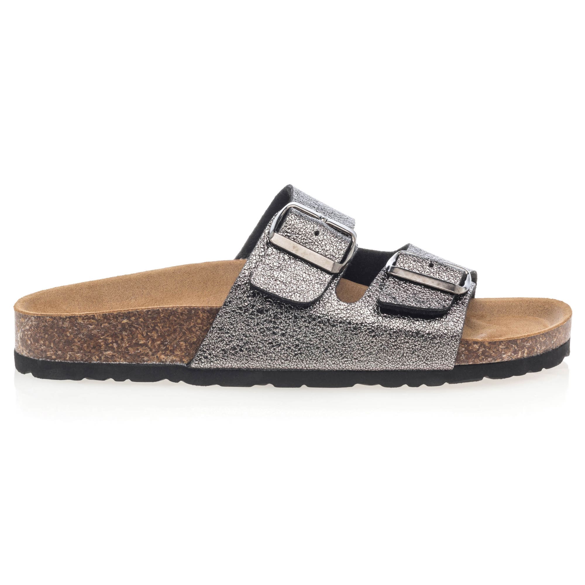 Mules semelle liège Femme plomb