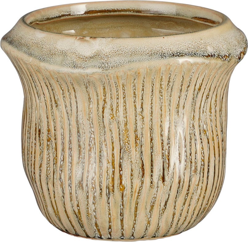 Mica Decorations bloempot Catona beige D 16,5 H 14 cm