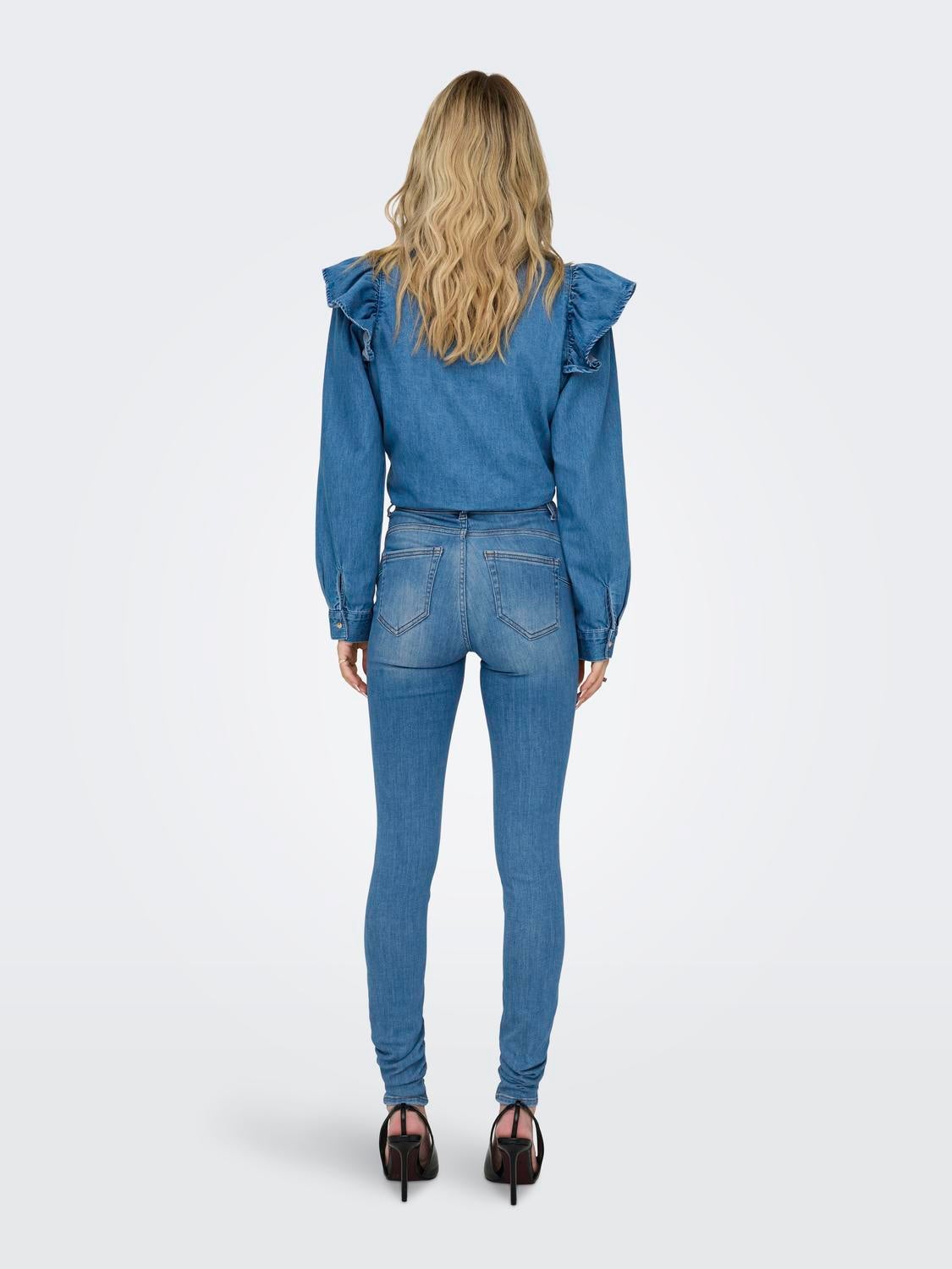ONLBLUSH Hohe Taille Skinny Fit Jeans Light Blue Denim