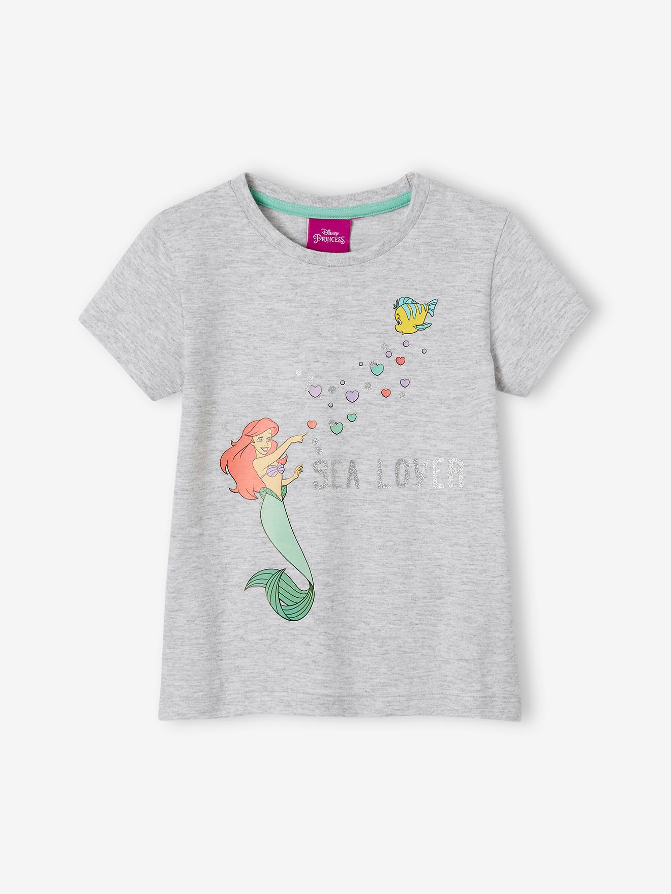Pijama infantil DS® da Pequena Sereia com shorts na cor verde-água.