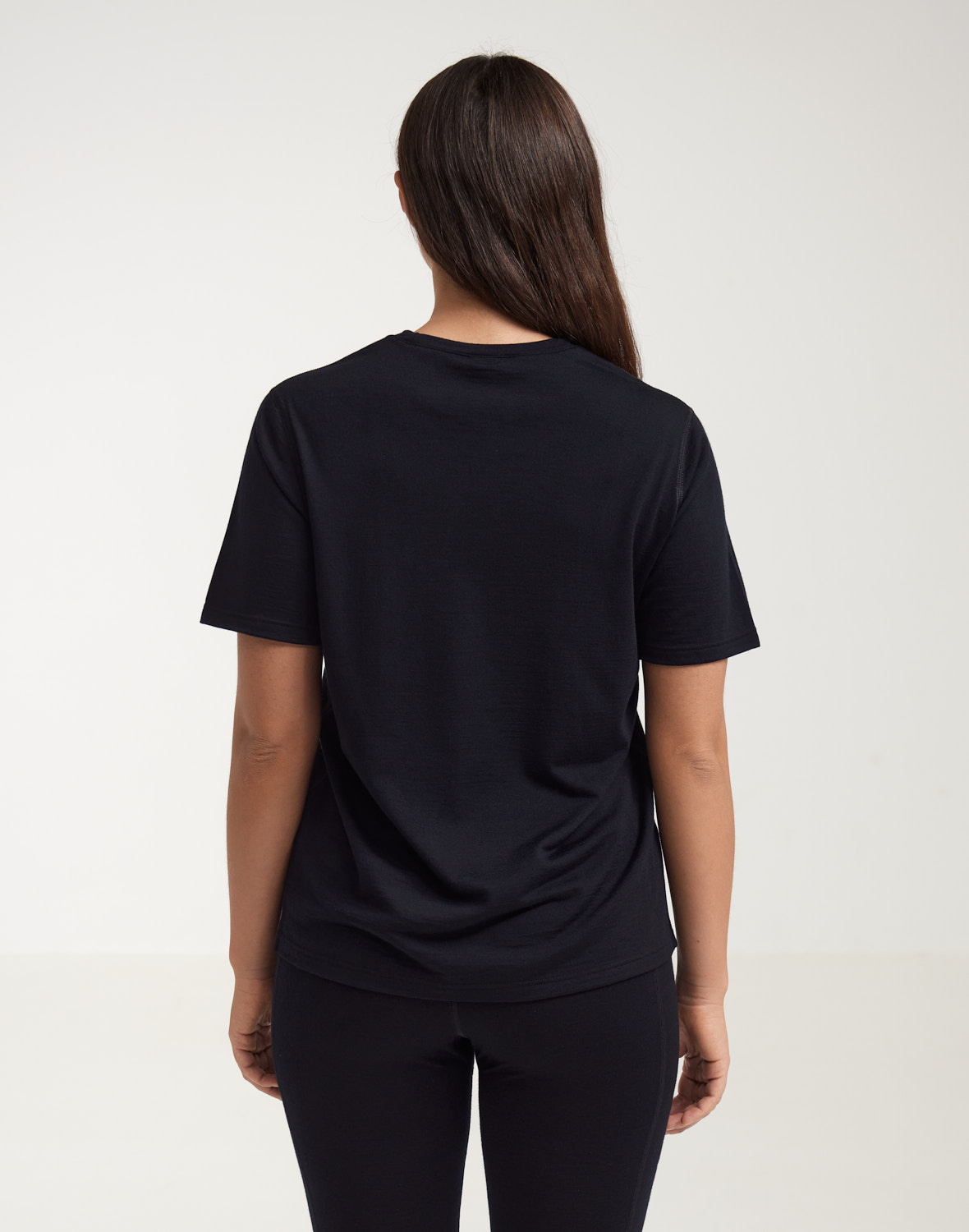T-shirt van merinowol voor dames in Mos