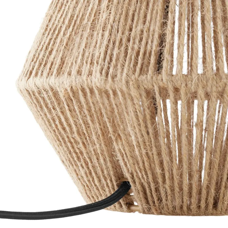 tectake Tafellamp Lignea Lux van jute in boho-stijl, 60W, Natuur