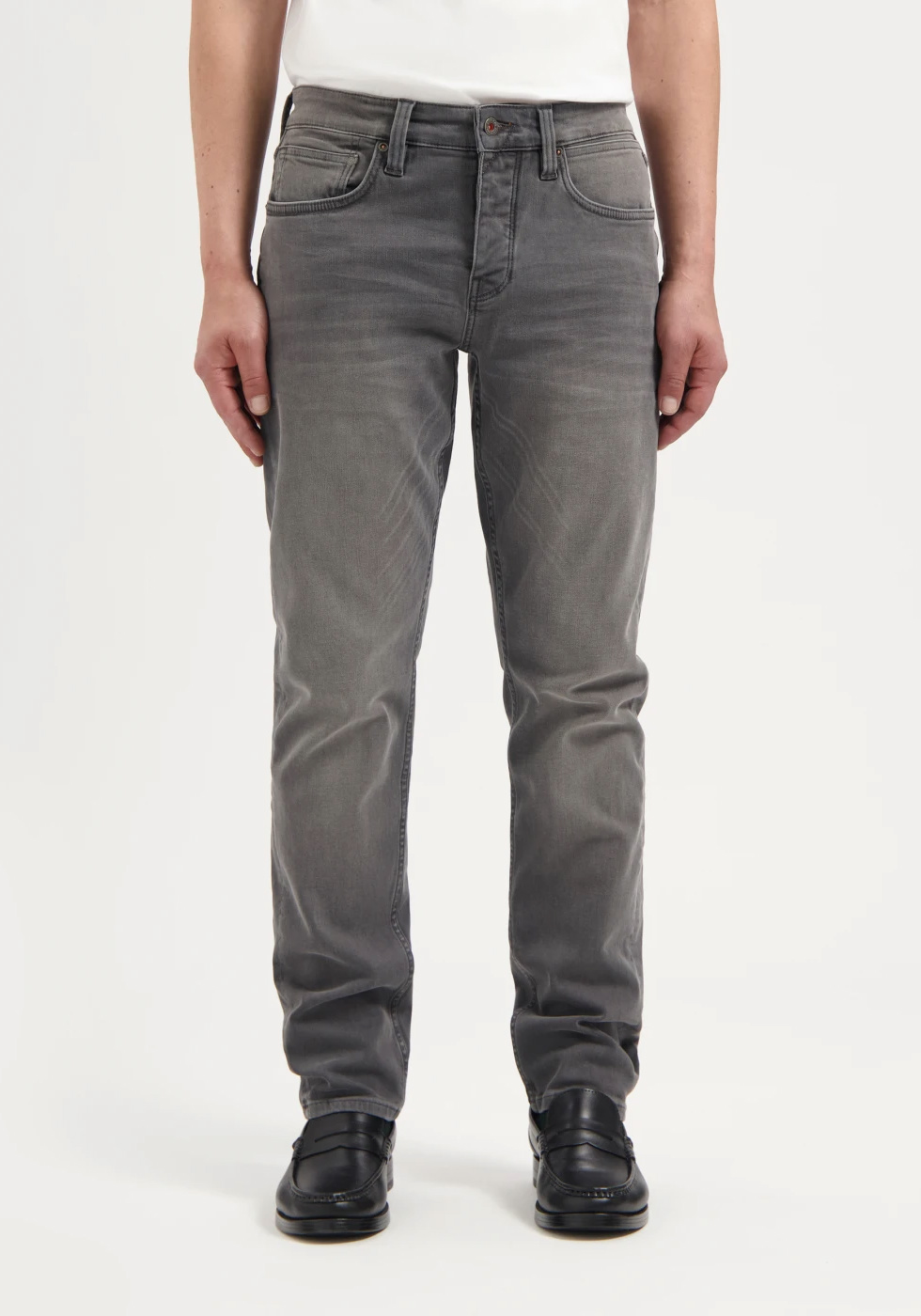 Kuyichi Herren-Jeans Jim Regular Slim Stone Grey