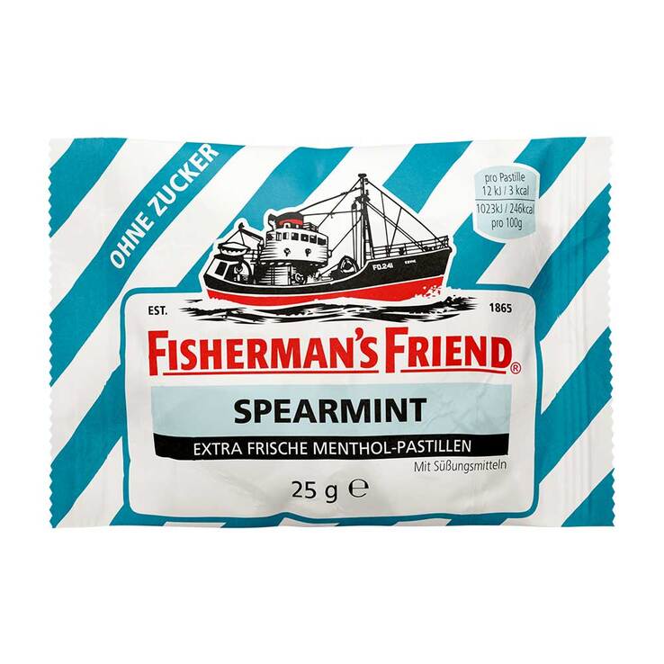 Fishermans Friend Spearmint ohne Zucker Pastillen, 25 g