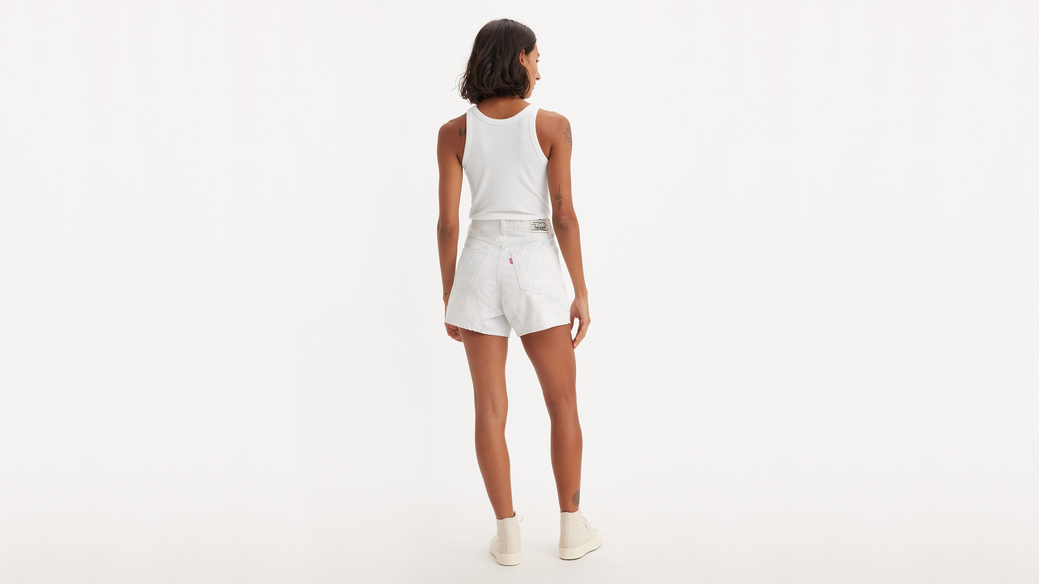 Levi's® WellThread® short Mom ’80 - Abstract Indigo Ink - Blanc